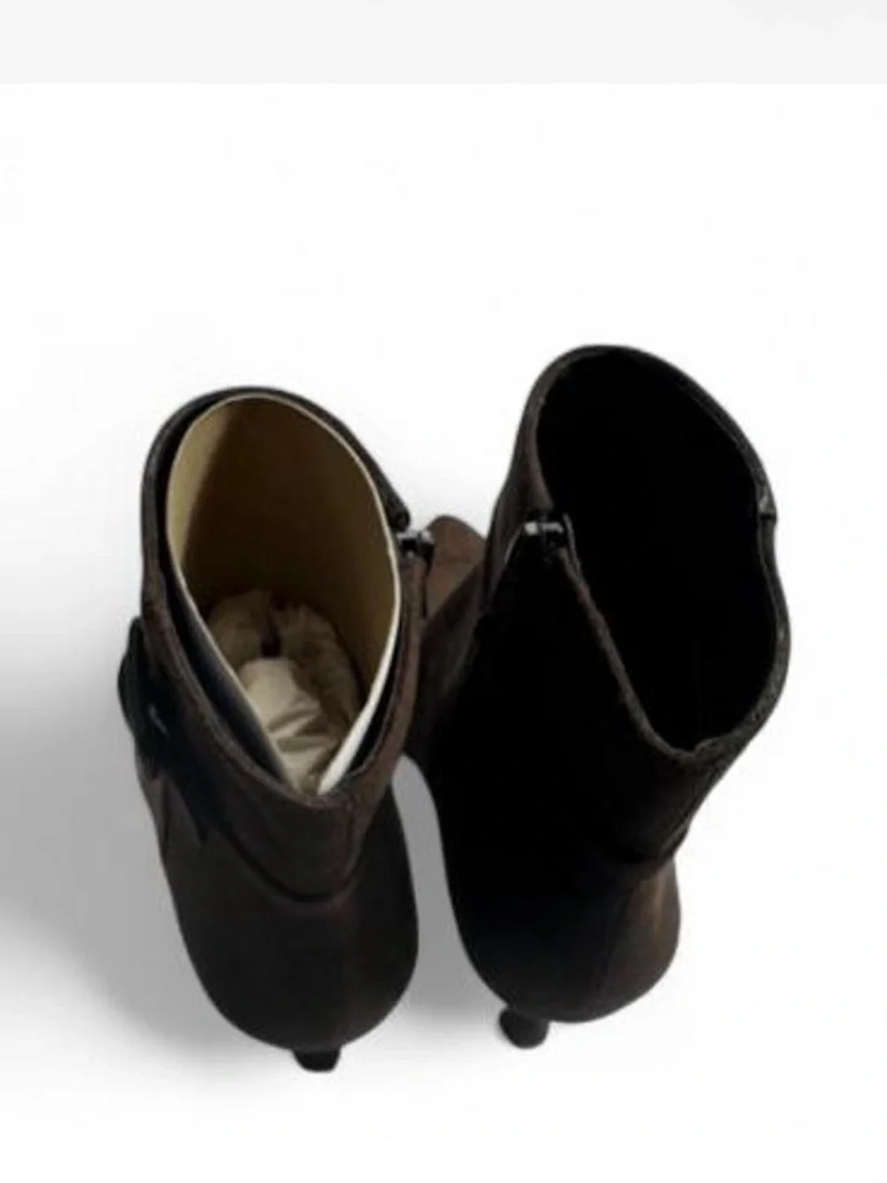 Kelly & Katie Presley Espresso Brown Suede Ankle Boots Kitten Heel. Womens 8.5M.